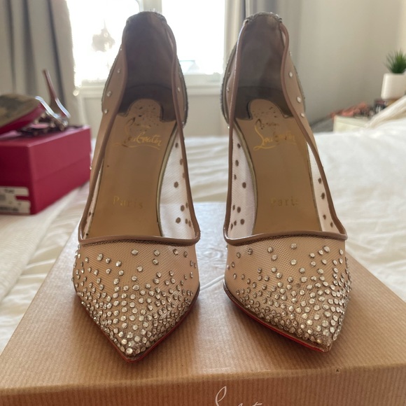 Authentic Louboutin Follies Strass 100 in Perle - Picture 5 of 5